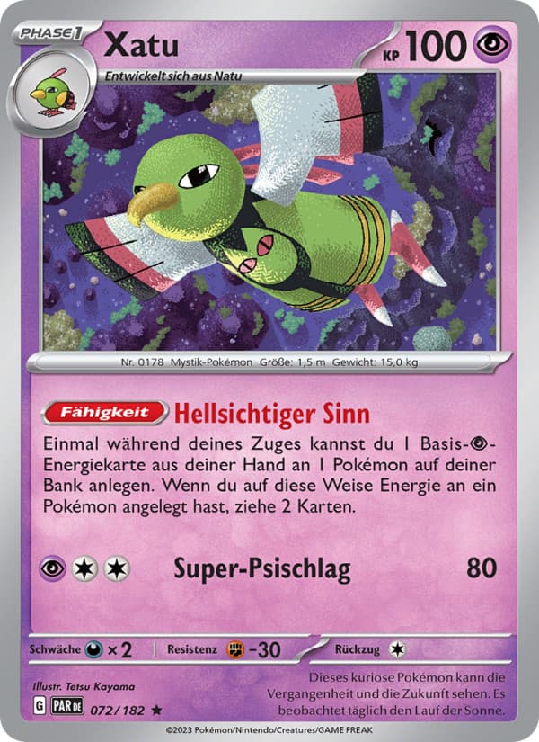 Pokémon Xatu Paradoxrift #72/182 🇩🇪
