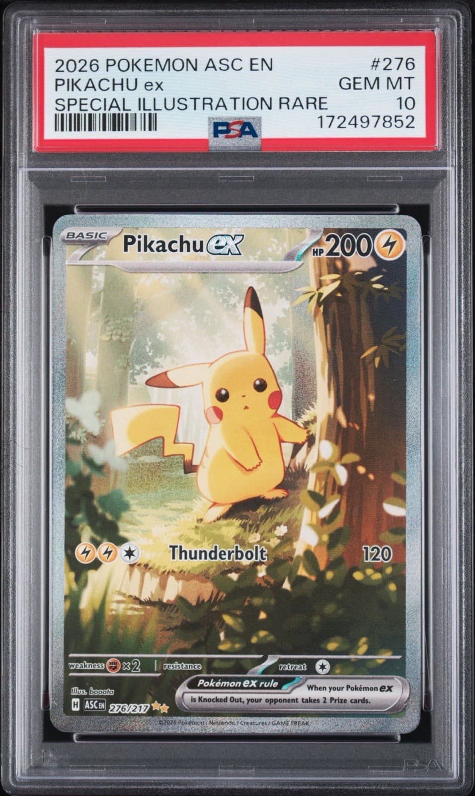 Pokemon Pikachu ex 276/217 Ascended Heroes SIR Holo EN 2026 PSA 10