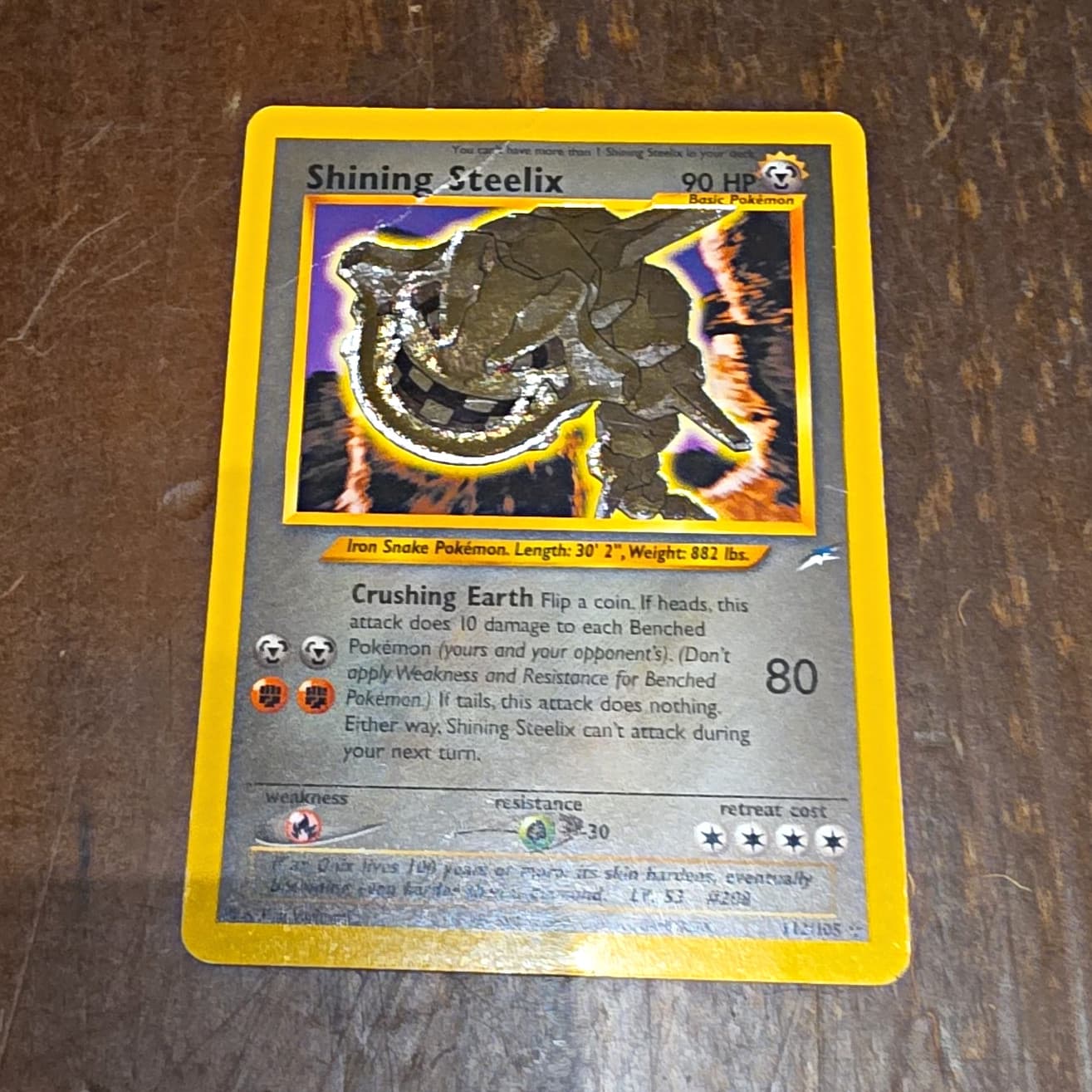 Pokemon Shining Steelix 112/105 Neo Destiny Holo Secret Rare English 2000