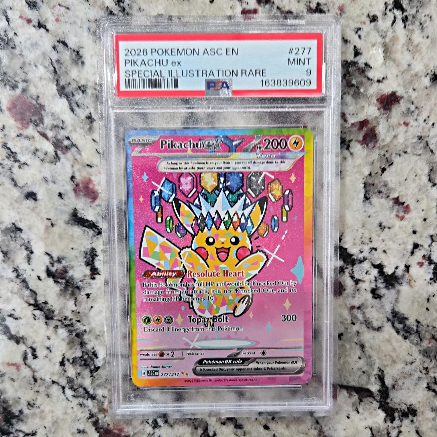 Pokémon Pikachu ex 277/217 Me: Ascended Heroes Holo SIR EN PSA 9