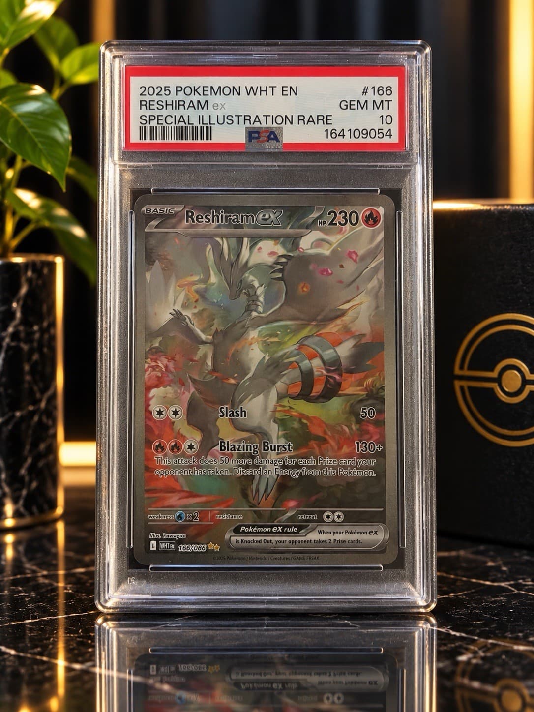 2025 Pokemon Reshiram ex #166 White Flare SIR PSA 10 GEM Special Illustration 🔥