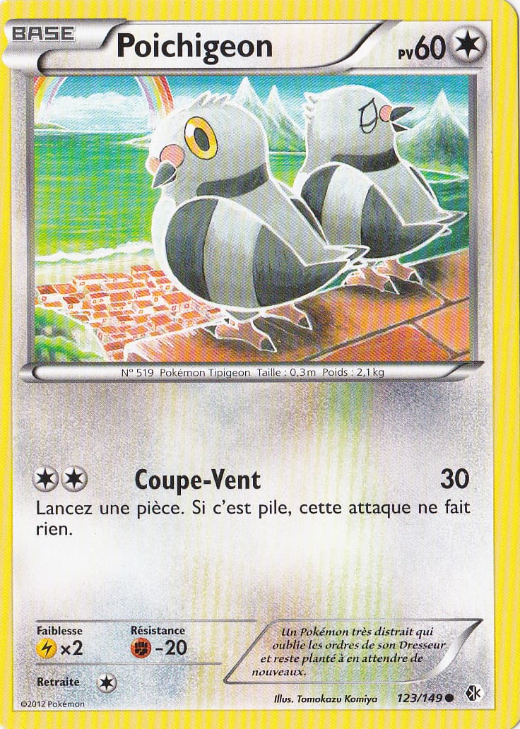 Poichigeon - N&B:Frontieres Franchies - 123/149 - Carte Pokemon Française