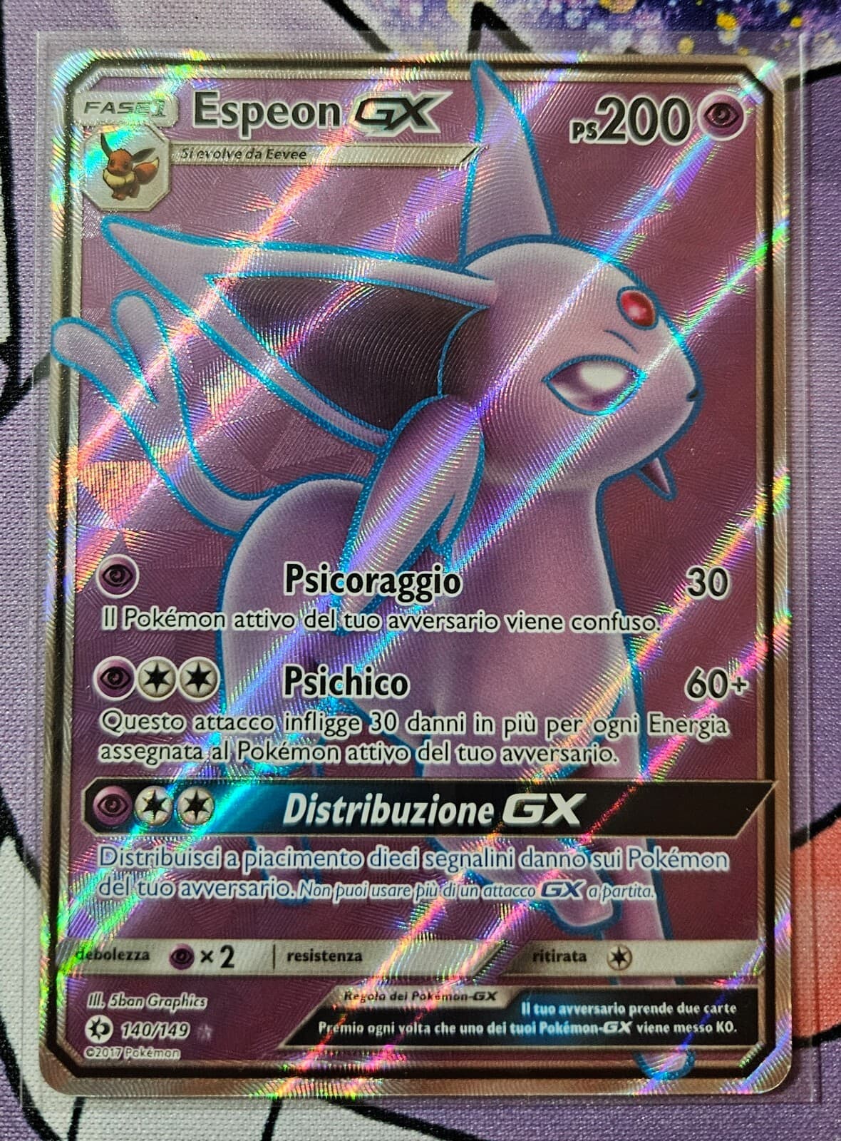 Carta Pokémon Espeon GX Sole e Luna (140/149) in lingua 🇮🇹 MINT