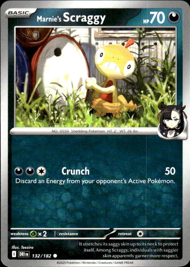 Marnie's Scraggy 132/182 Common Destined Rivals Pokemon Near Mint