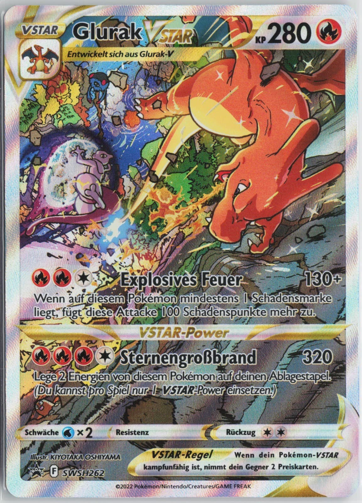Pokemon Glurak VSTAR SWSH262 SCSC Promokarten NM Deutsch