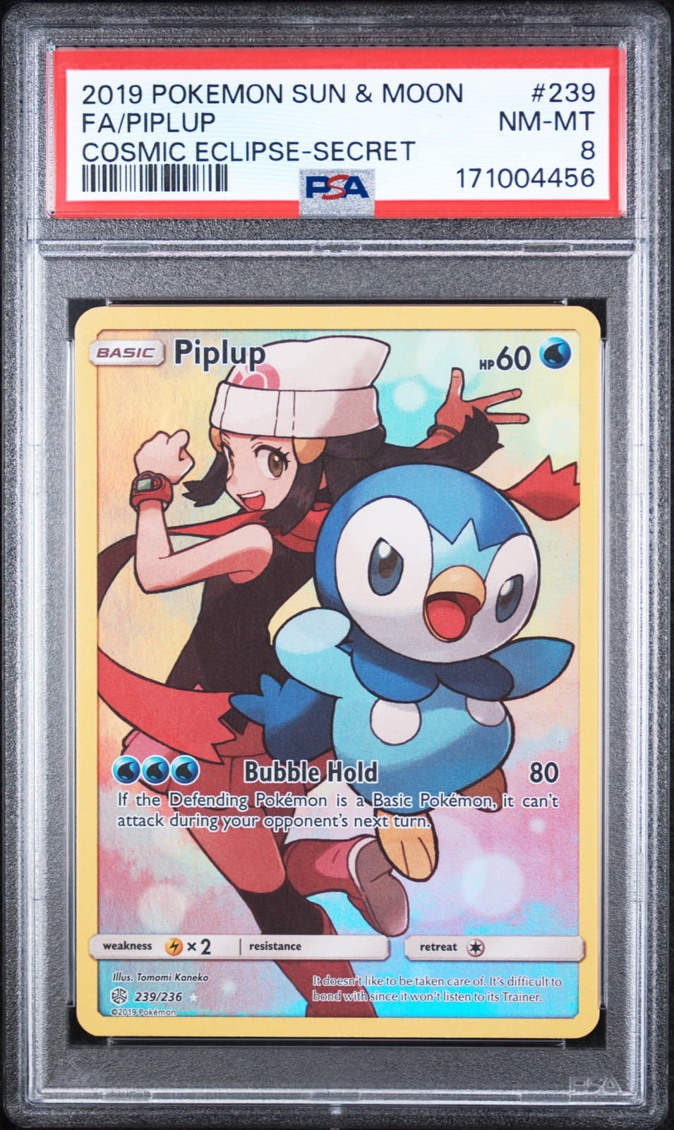 PIPLUP 239/236 SECRET COSMIC ECLIPSE POKEMON PSA 8 NM-MT