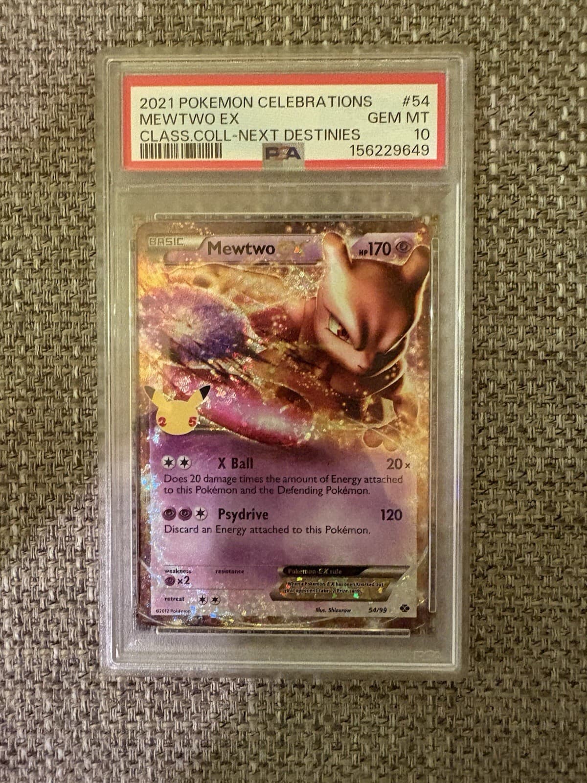 Mewtwo EX 54/99 Celebrations: Classic Collection Holo PSA 10 Gem Mint