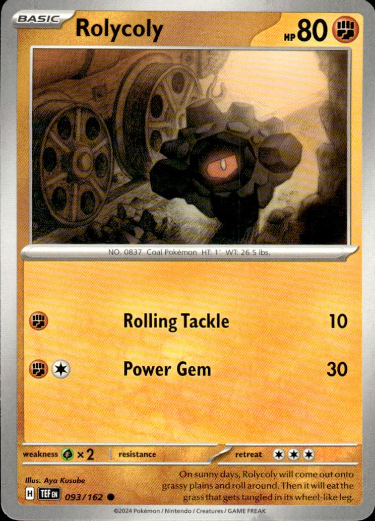 Rolycoly Temporal Forces 093/162 Common Pokémon — English Near Mint