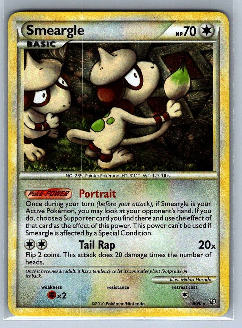 Smeargle 2010 HGSS Undaunted 8/90 Rare Holo