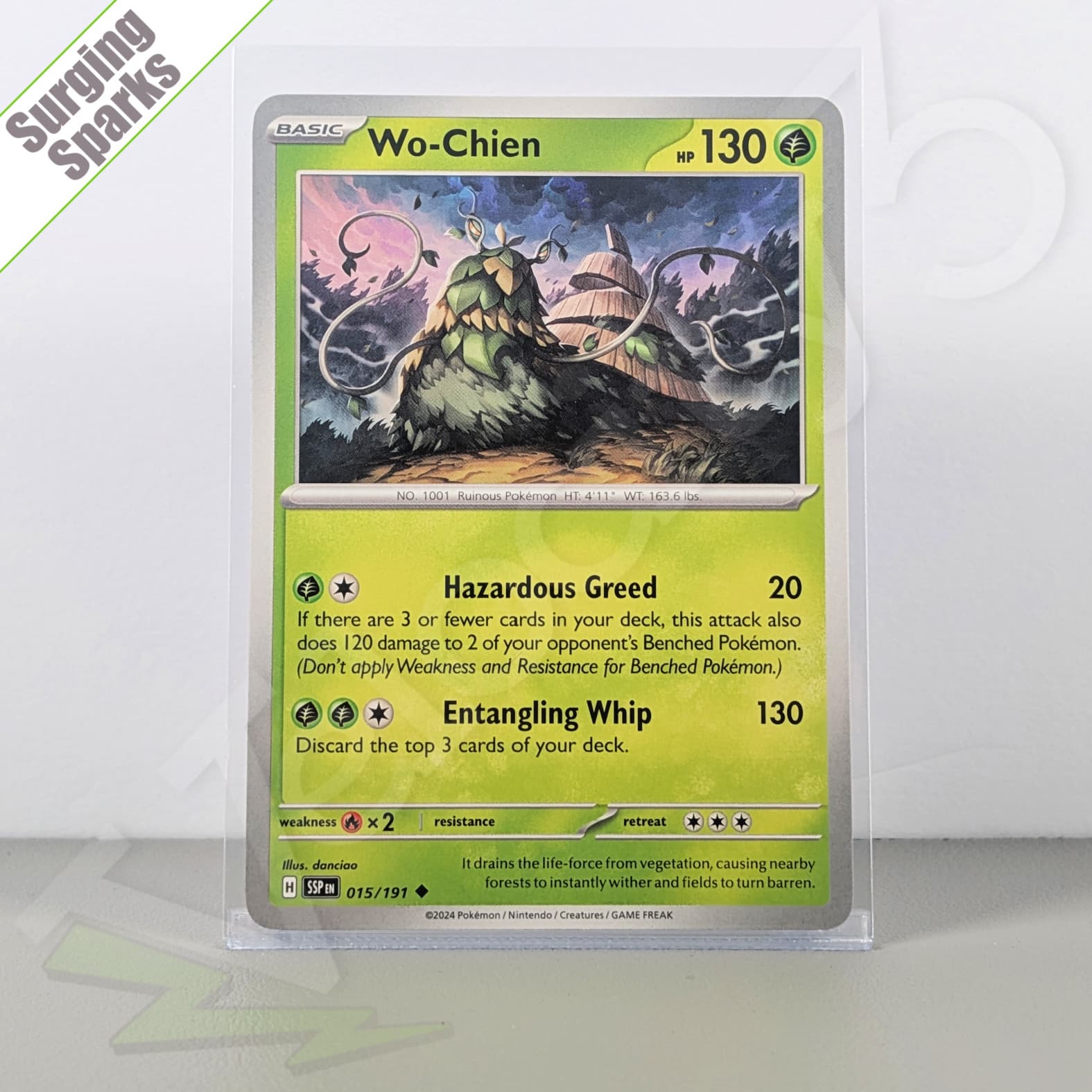 Pokemon TCG Card - Wo-Chien 15/191 Uncommon | Surging Sparks (2024) SSP