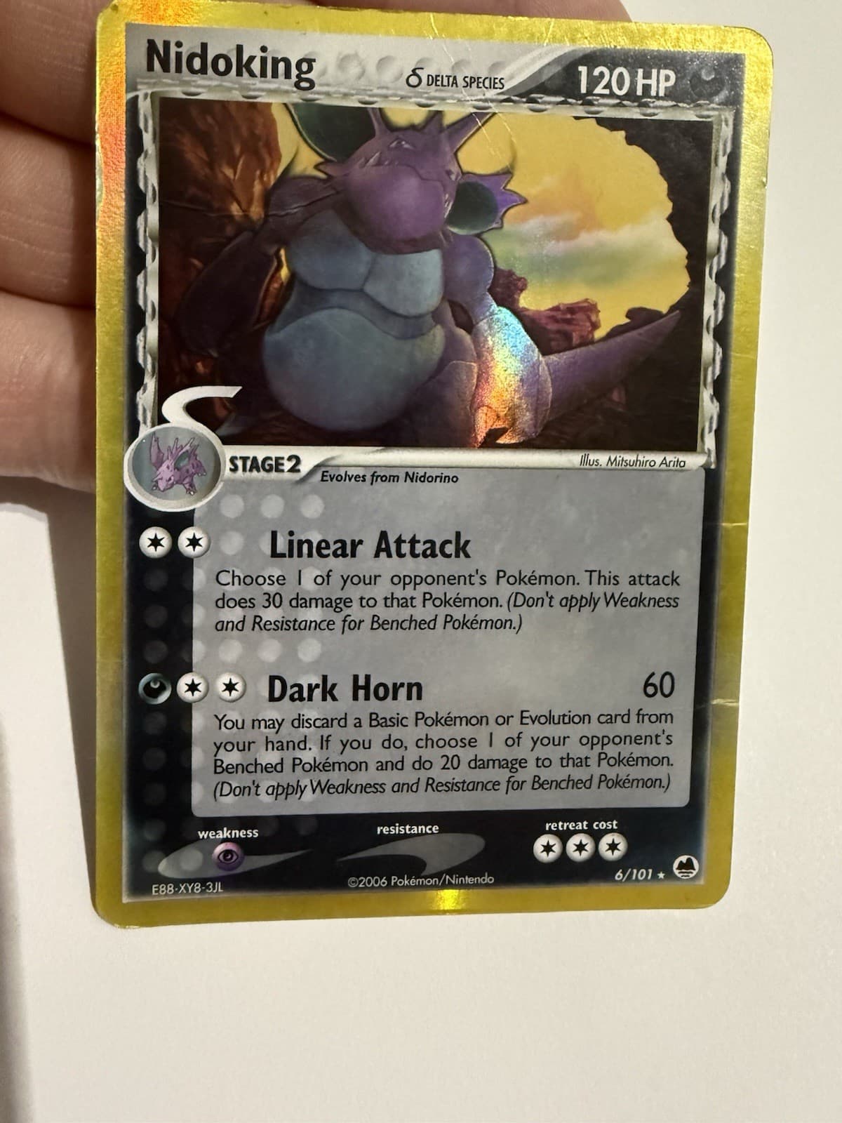 Nidoking Delta Species EX Dragon Frontiers Holo Rare 120 HP 6/101