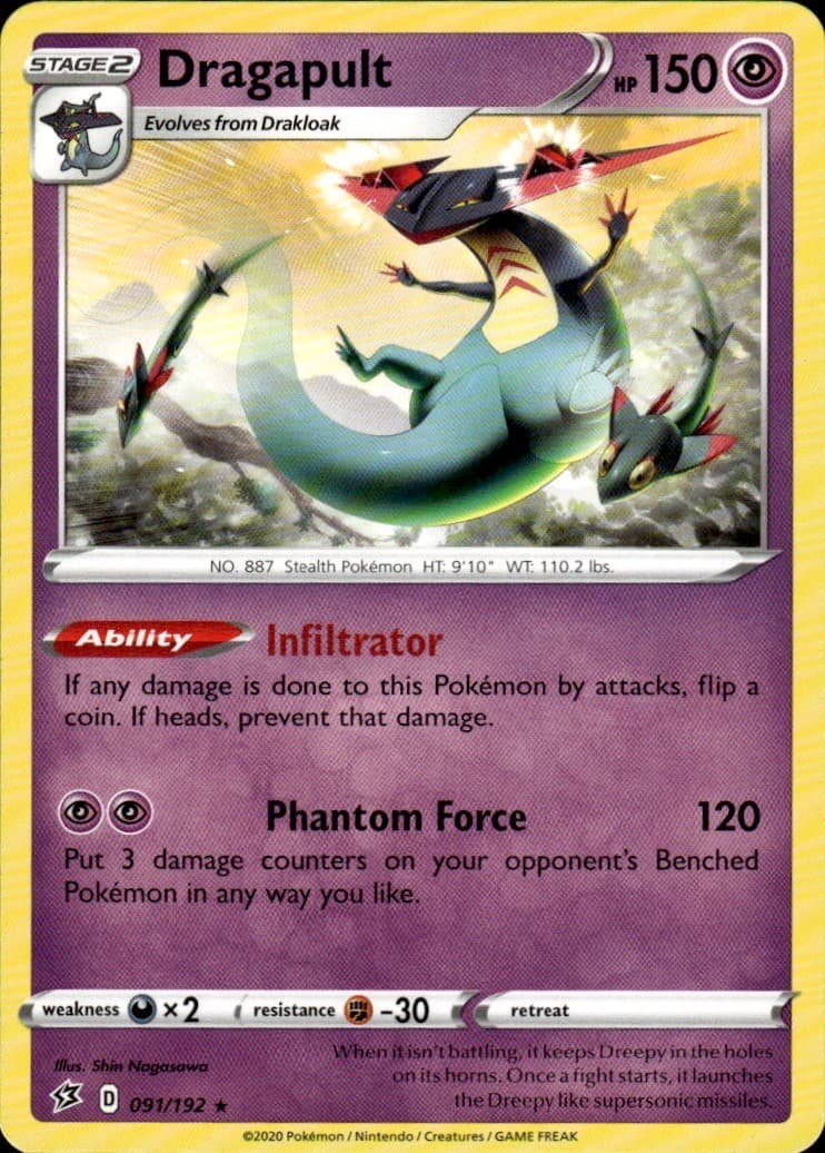 Dragapult 091/192 Holo Rare Rebel Clash Pokemon Near Mint