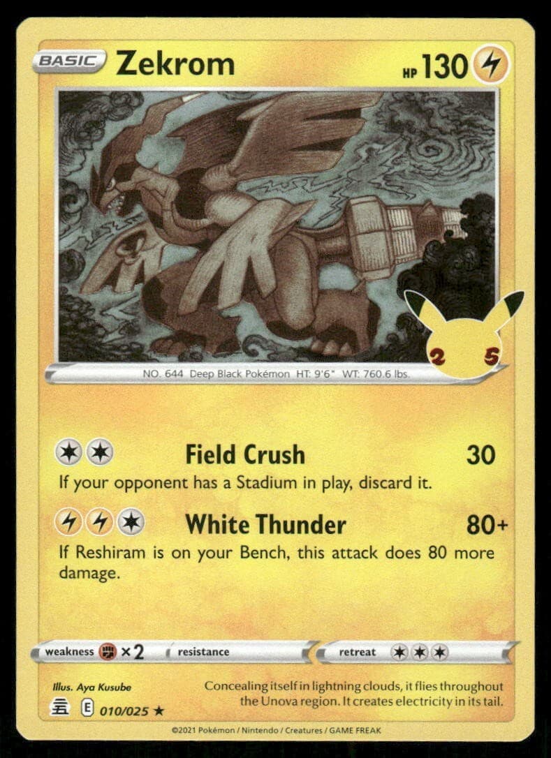 Pokemon Tcg Zekrom #10 Celebrations NM