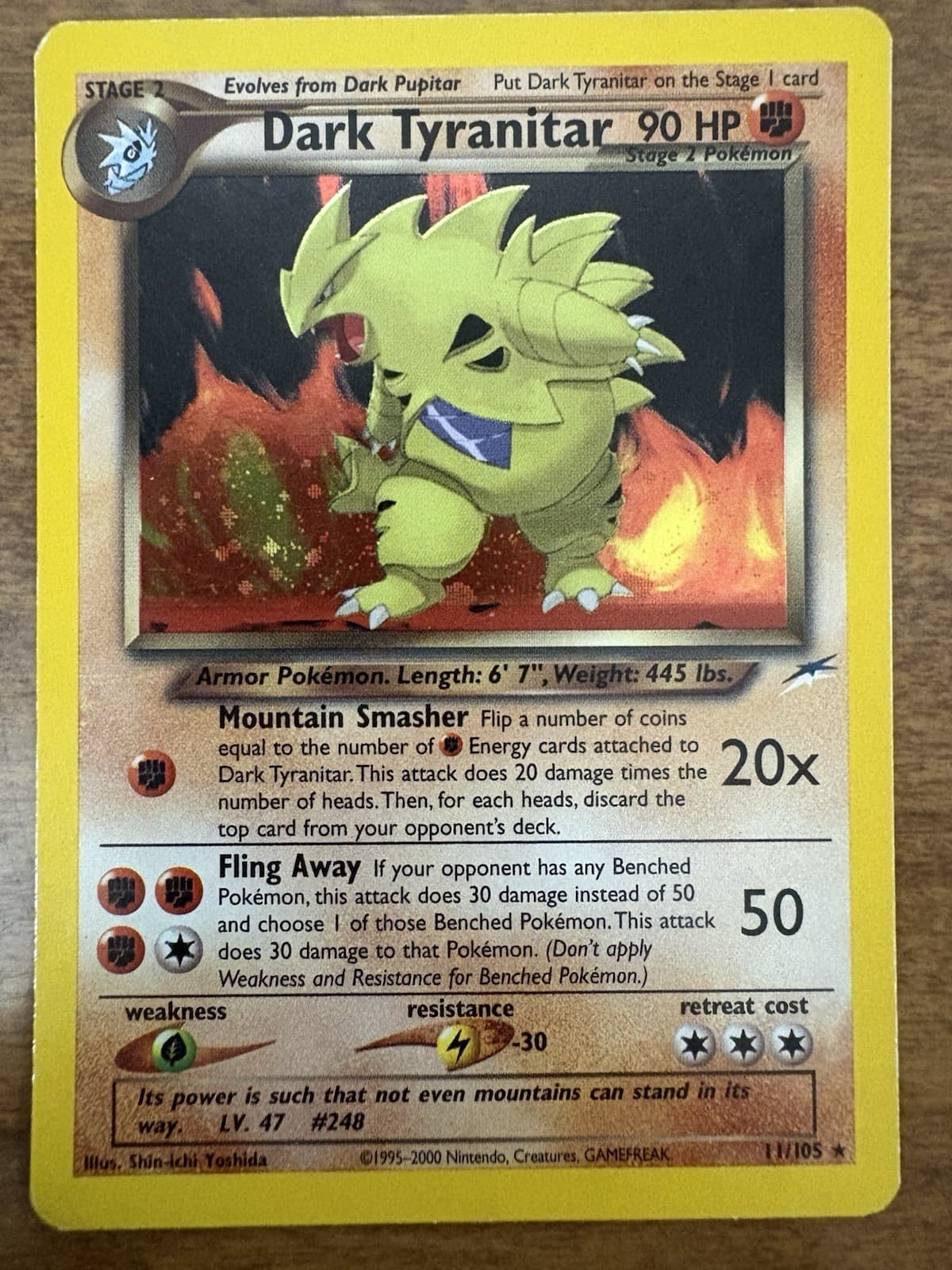 Pokémon TCG Dark Tyranitar Neo Destiny Holo Rare Card 11/105