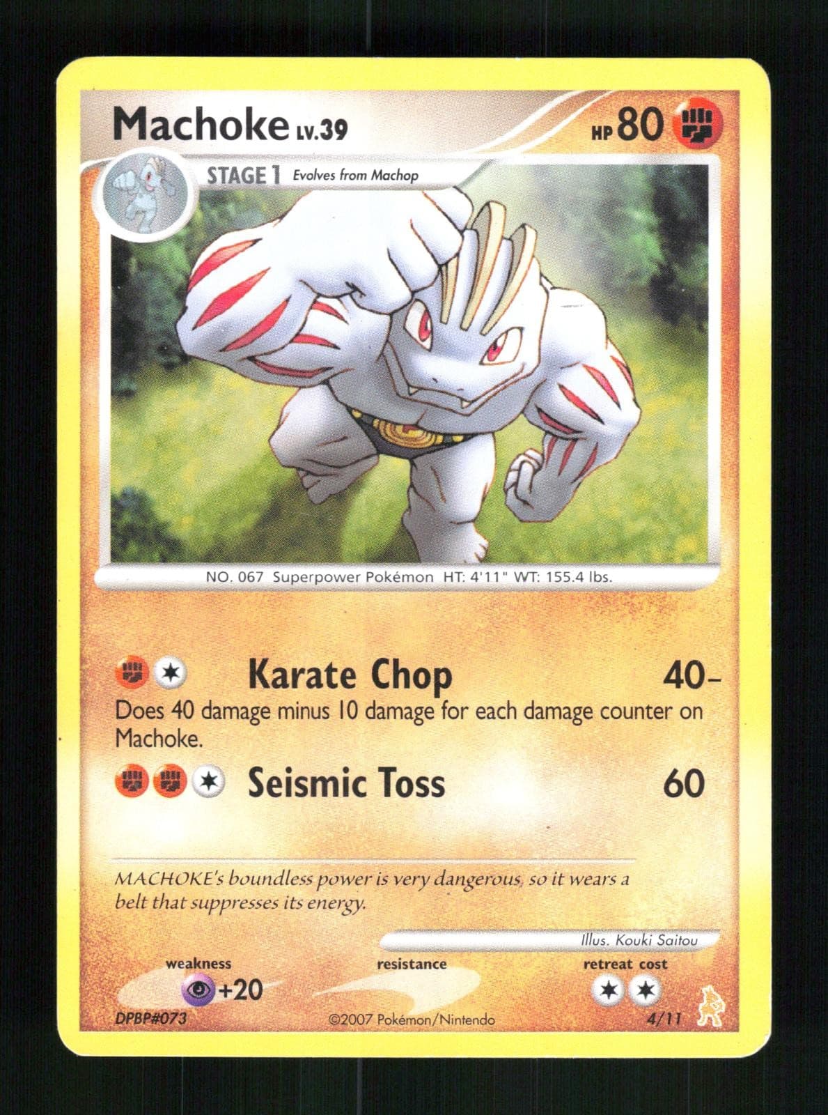 Machoke 4/11 Common DP Trainer Kit: Manaphy & Lucario Pokemon 2007 LP