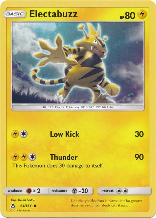 Electabuzz - 43/156 - Common (Near Mint) Ultra Prism - Lightning Pokémon