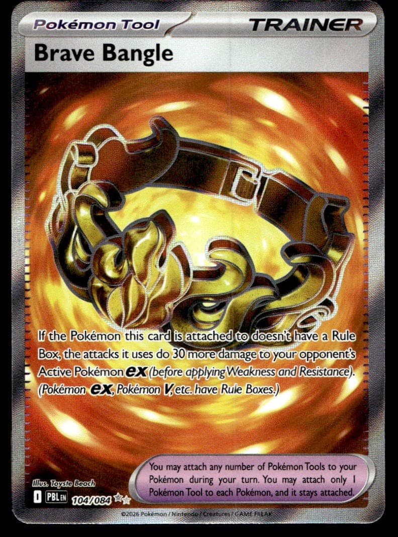 NM Brave Bangle [Pitch Black 104/084] Holofoil Ultra Rare Pokemon TCG