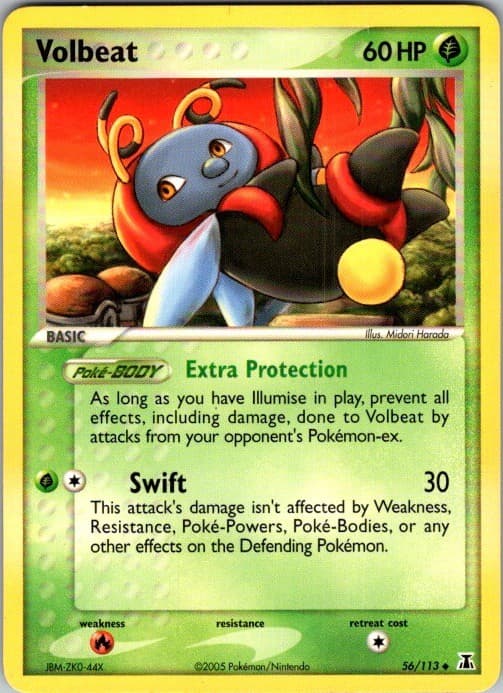 Volbeat 56/113 Uncommon Delta Species Pokemon Heavily Played