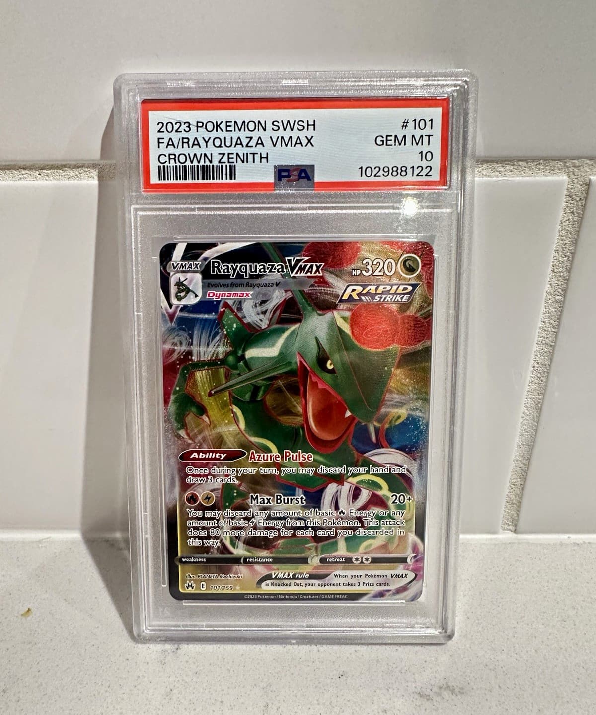 Rayquaza VMAX PSA 10 Full Art Holo Ultra Rare SWSH Crown Zenith 101/159