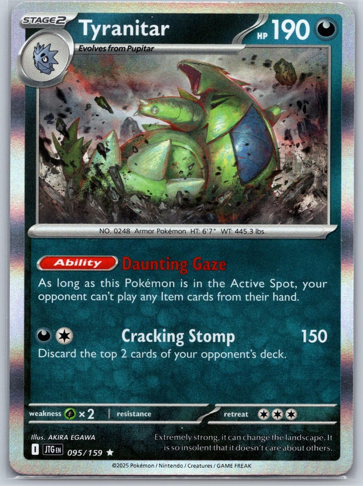 Tyranitar 095/159 Rare Journey Together Pokemon Holo Near Mint