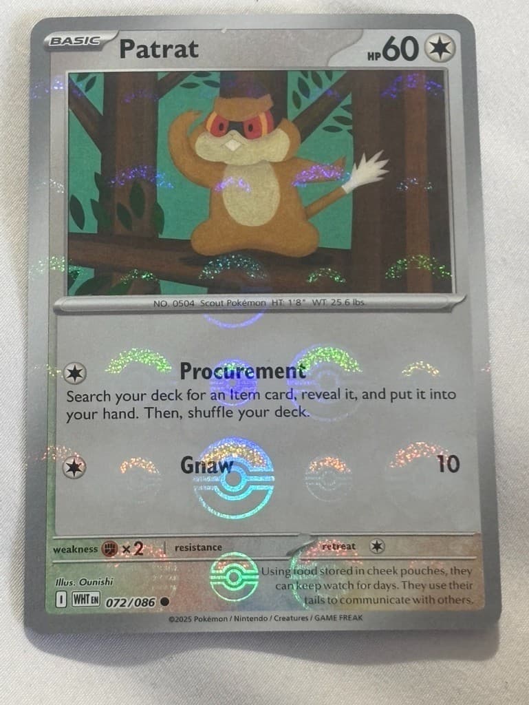 Pokemon TCG Patrat 072/086 White Flare (Poke Ball Pattern)