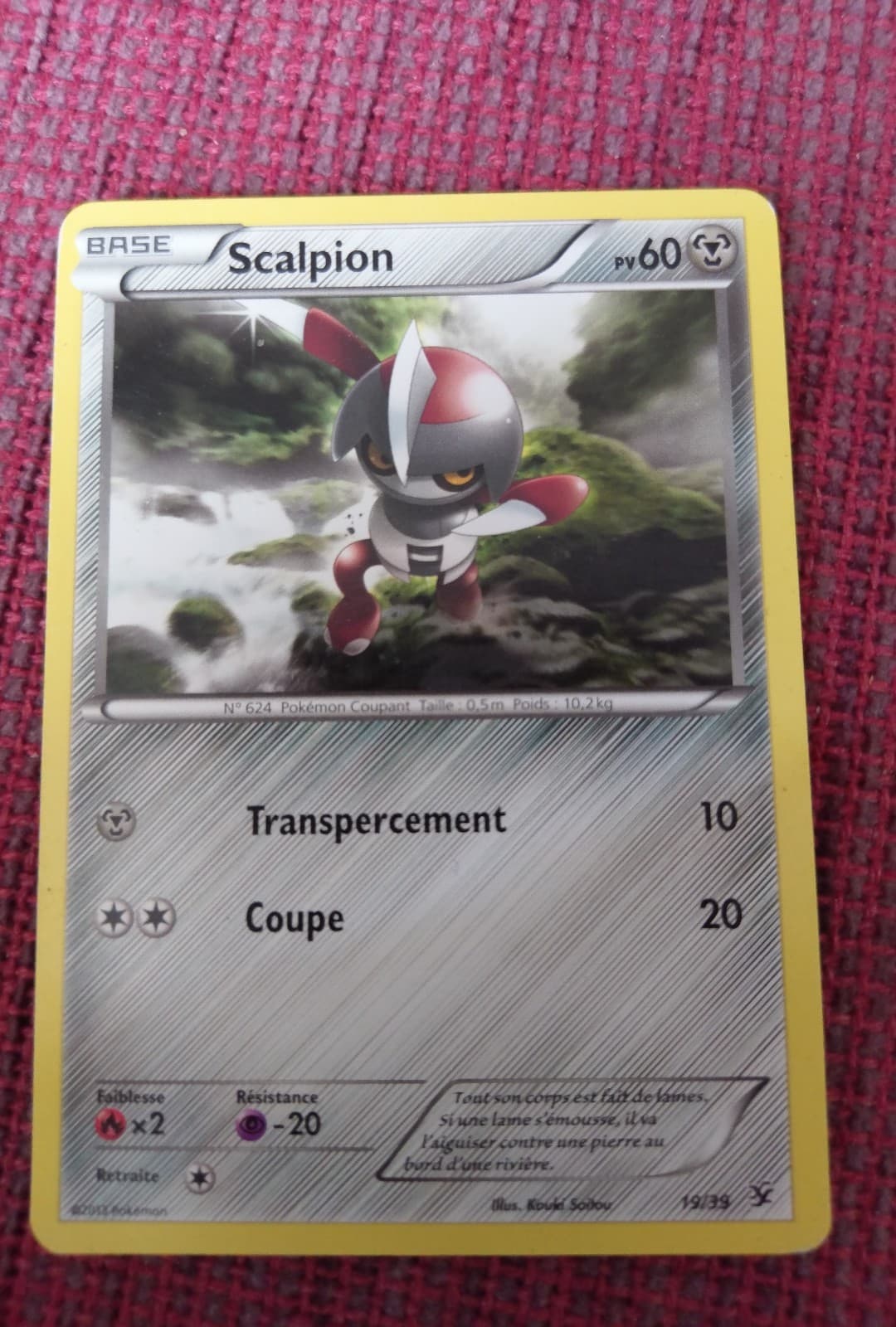pokemon scalpion 19/39 PV 60 XY Bienvenue à Kalos