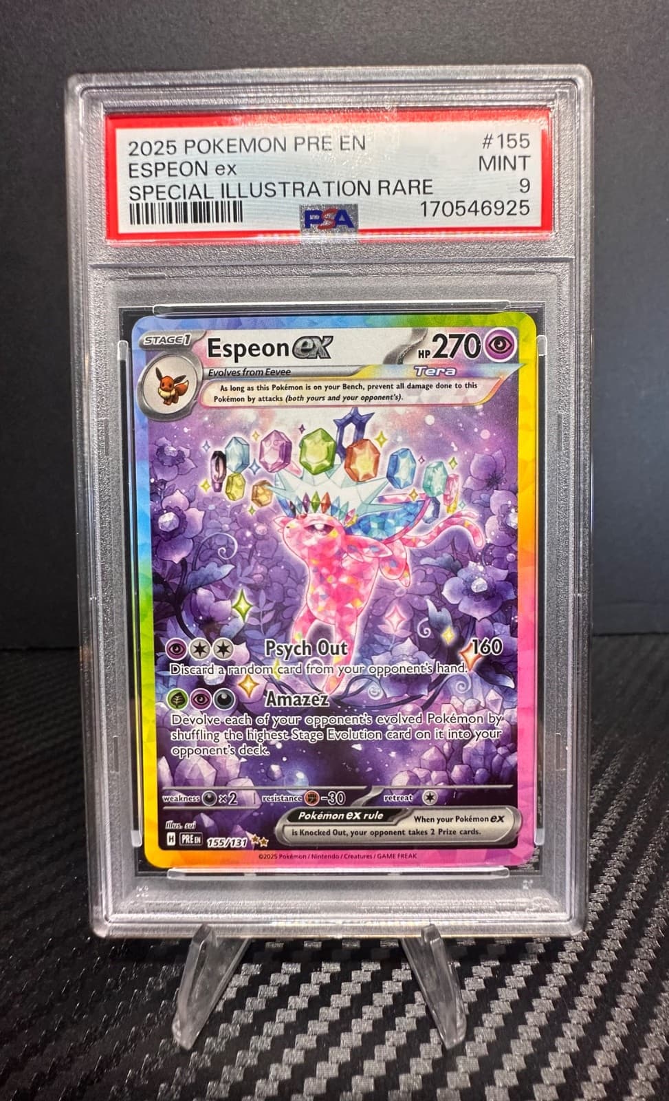 Espeon ex 155/131 Sv: Prismatic Evolutions Holo PSA 9