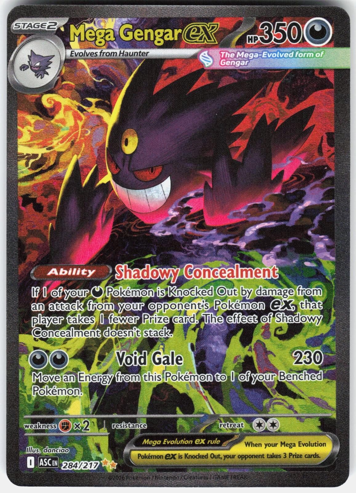Pokemon Mega Gengar ex 284/217 Ascended Heroes Pokemon Holo NM