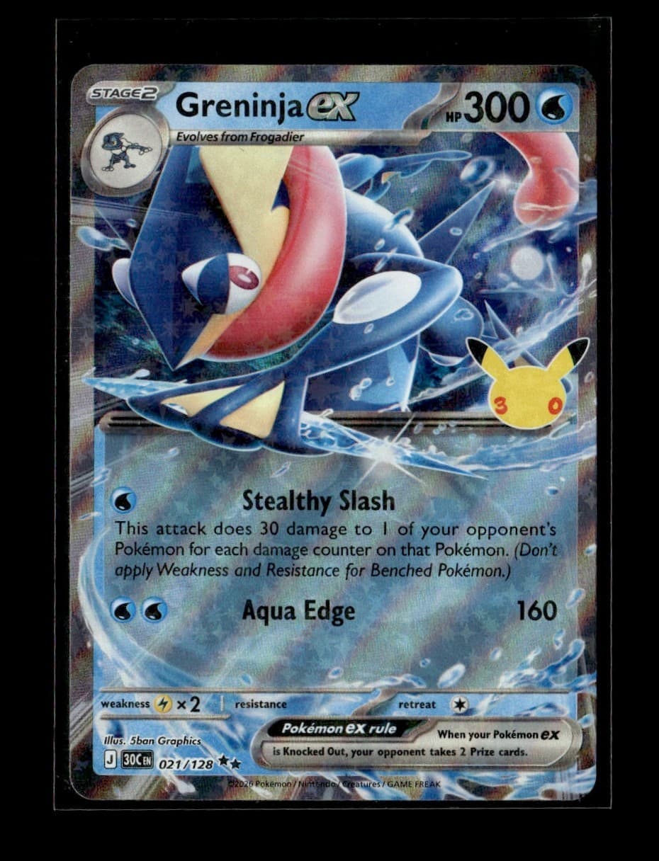 Greninja ex 021/128 ME: 30th Celebration Double Rare Pokemon TCG NM
