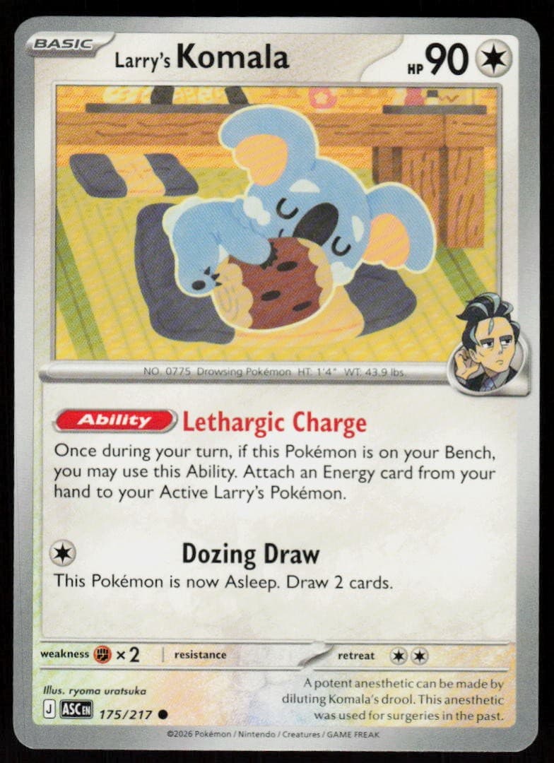 Larry's Komala 175/217 Common Ascended Heroes Pokemon Near Mint