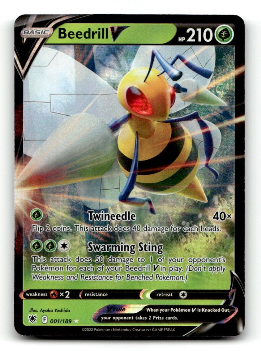 Beedrill V 001/189 Holo Ultra Rare Astral Radiance Pokemon Lightly Played