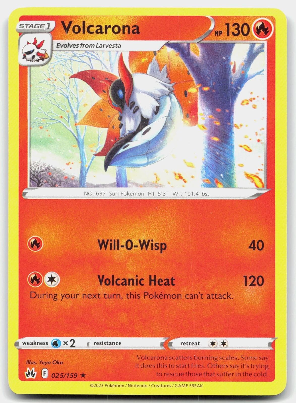Volcarona 025/159 Rare Crown Zenith Pokemon Near Mint