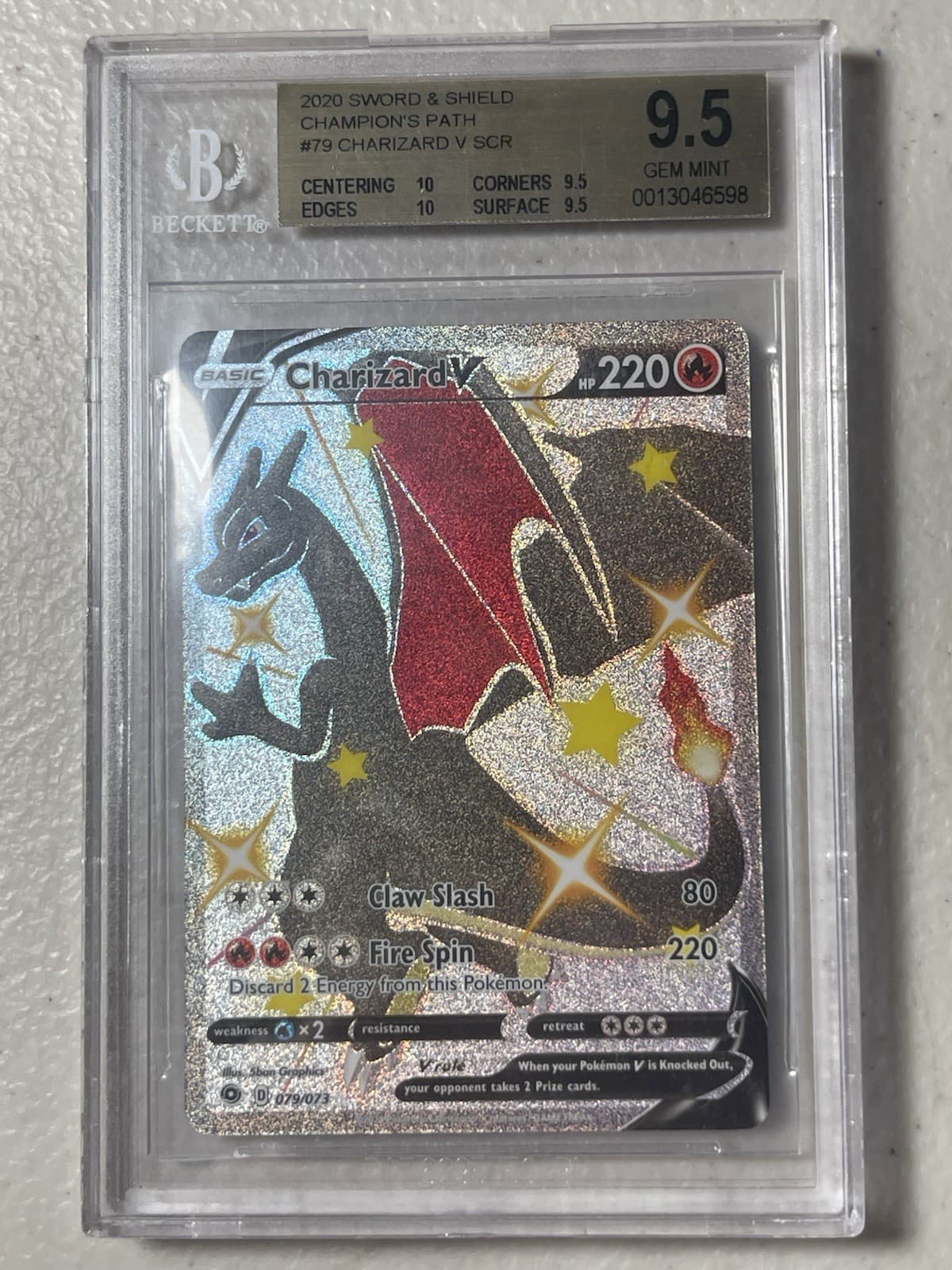 2020 Sword Shield Charizard V Secret 79/73 Champions Path Holo BGS 9.5 Gem Mint