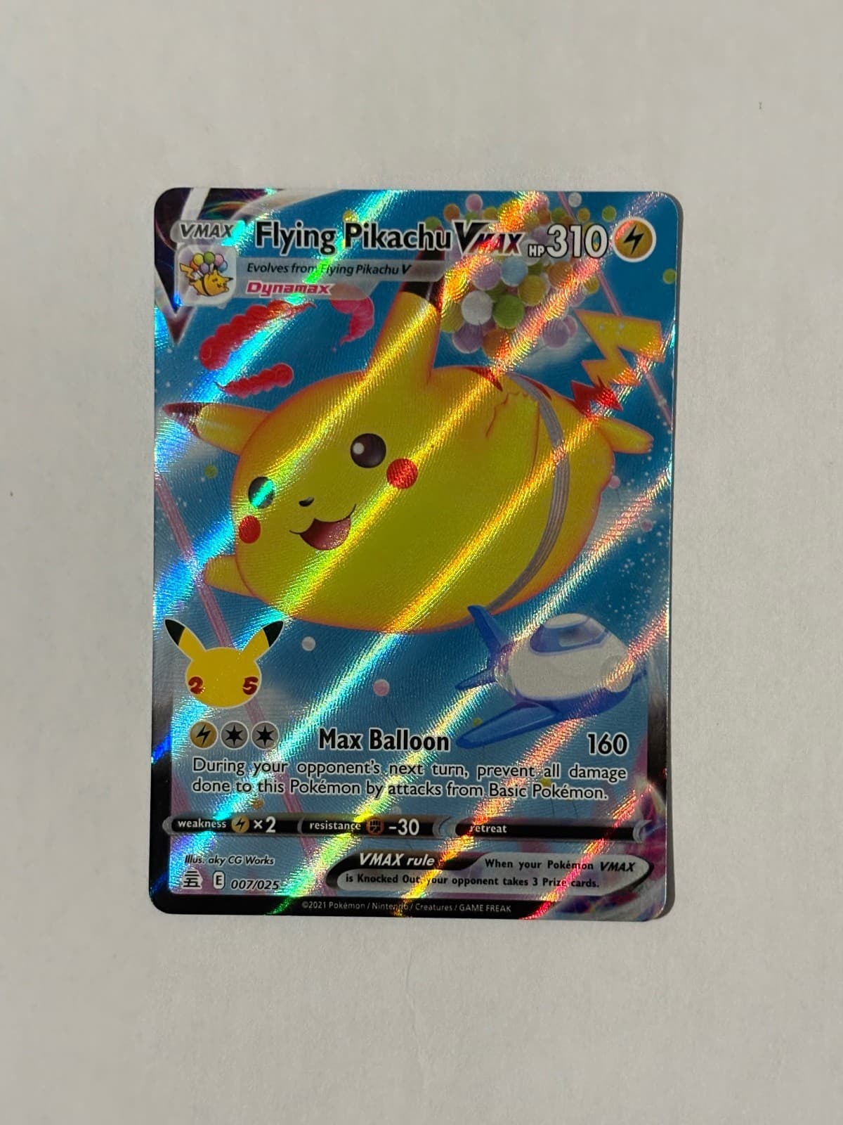 Flying Pikachu VMAX 007/025 Holo Ultra Rare Celebrations Pokemon Near Mint