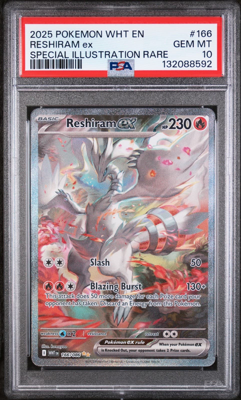 Reshiram EX 166/086 Special Illustration Rare Wht En-White Flare Pokemon PSA 10