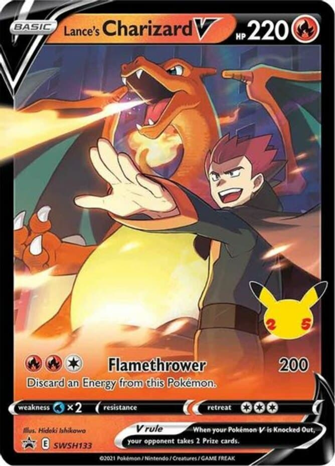 1x Lance's Charizard V - SWSH133 - SWSH Black Star Promos NM-Mint Pokemon SWSH B