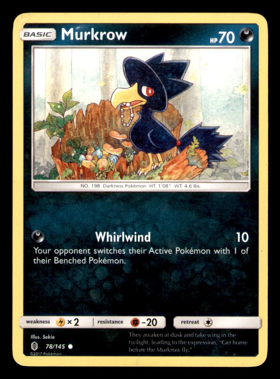 Murkrow 78/145 C LP Guardians Rising 2017 Pokemon