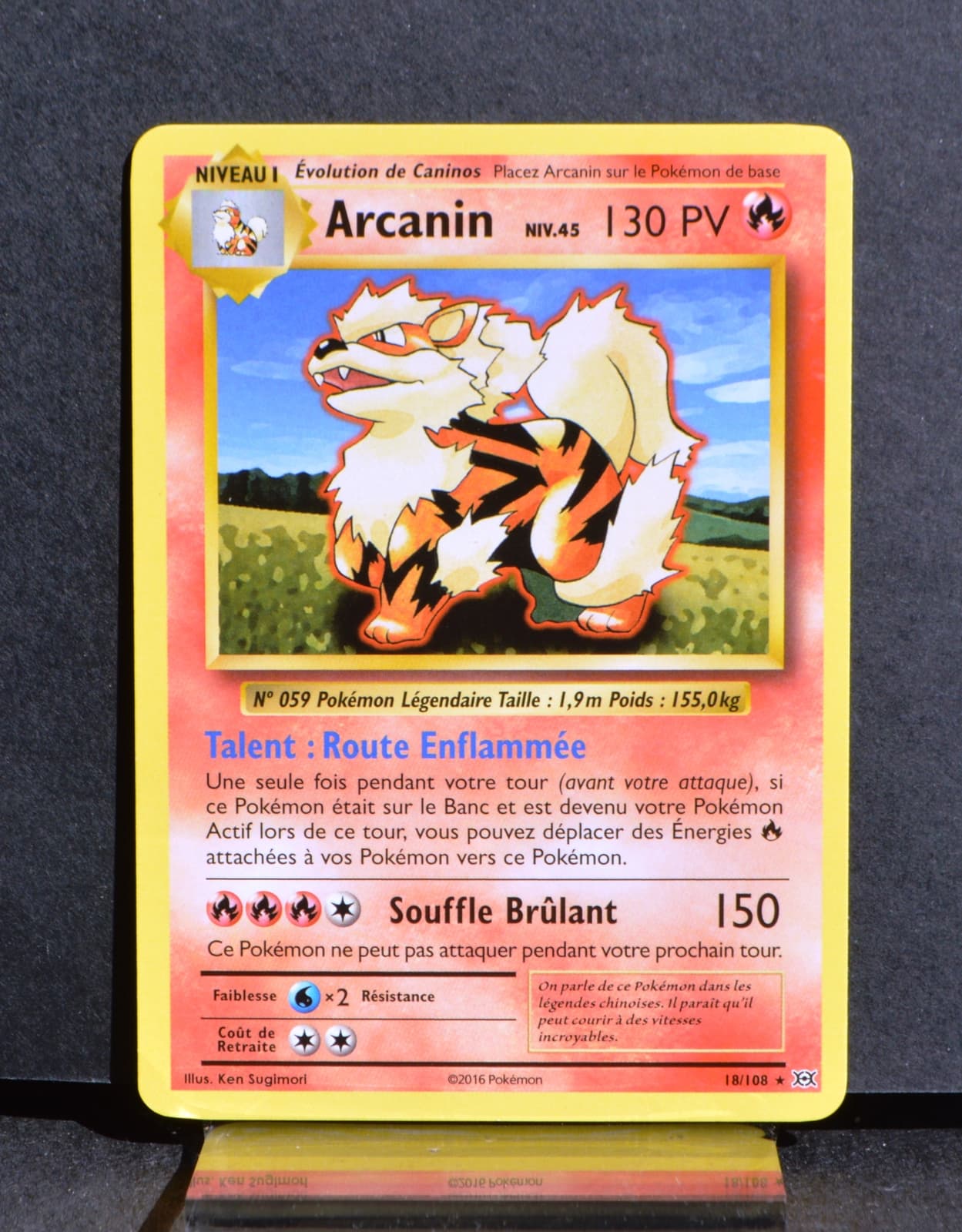 carte Pokémon 18/108 Arcanin Niv.45 130 PV XY - Évolutions NEUF FR