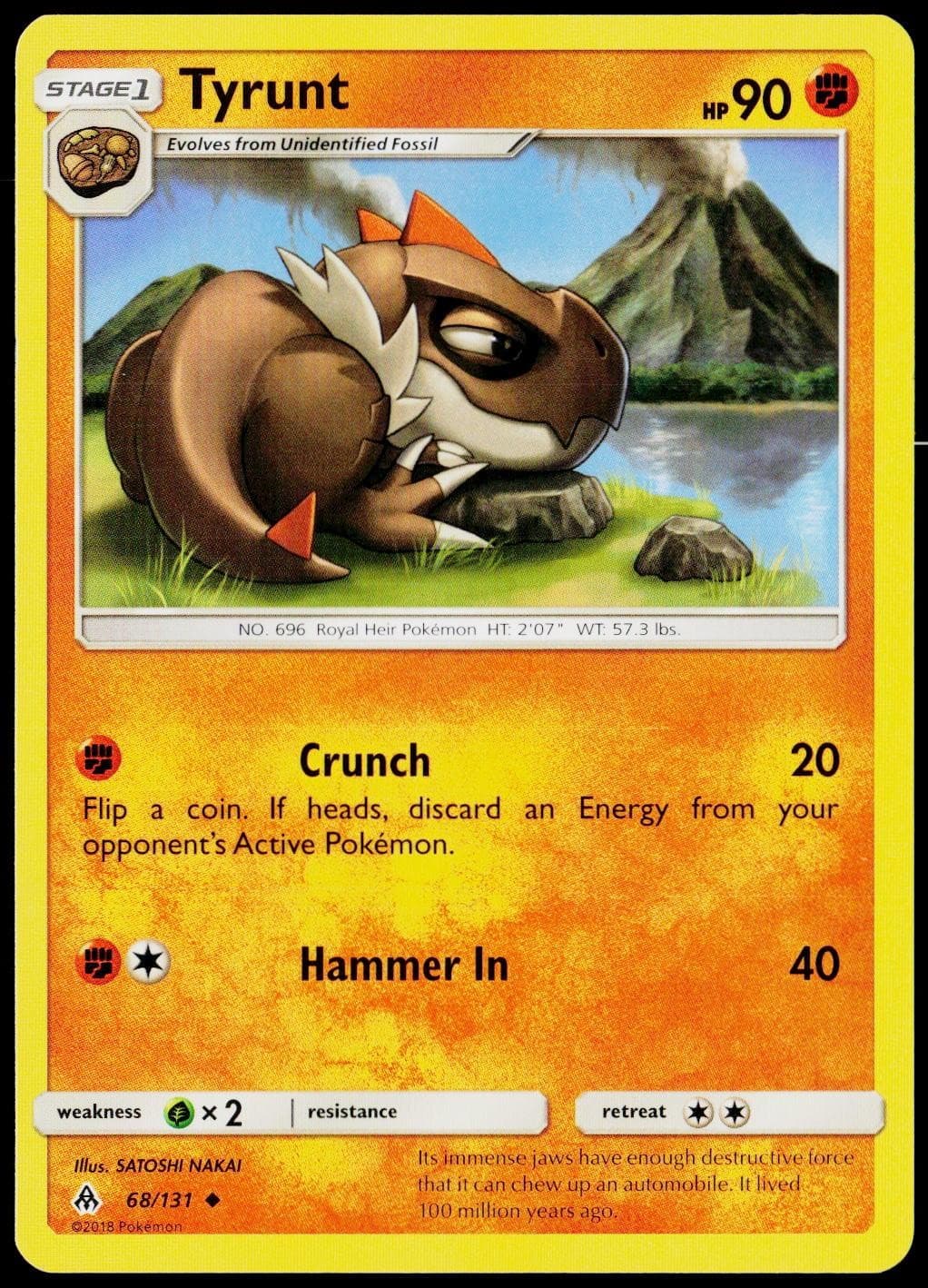Tyrunt 68/131 Uncommon Forbidden Light Pokemon Near Mint