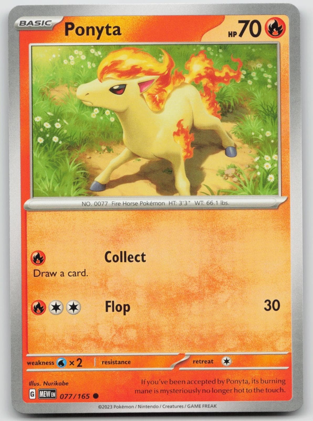 Ponyta 077/165 151 Common Pokemon NM/M