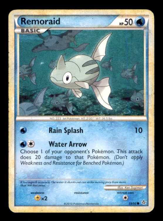 Remoraid 59/95 Common HGSS Unleashed Pokemon Heavily Played