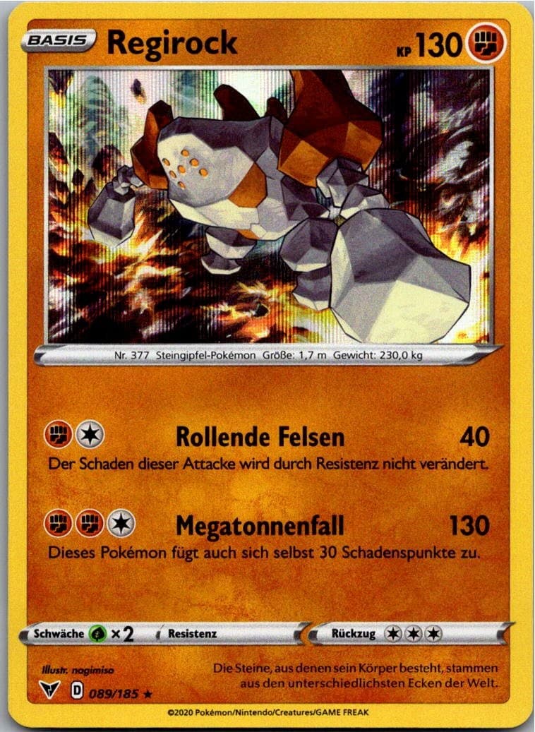 Pokemon Regirock 089/185 Farbenschock Holo Deutsch