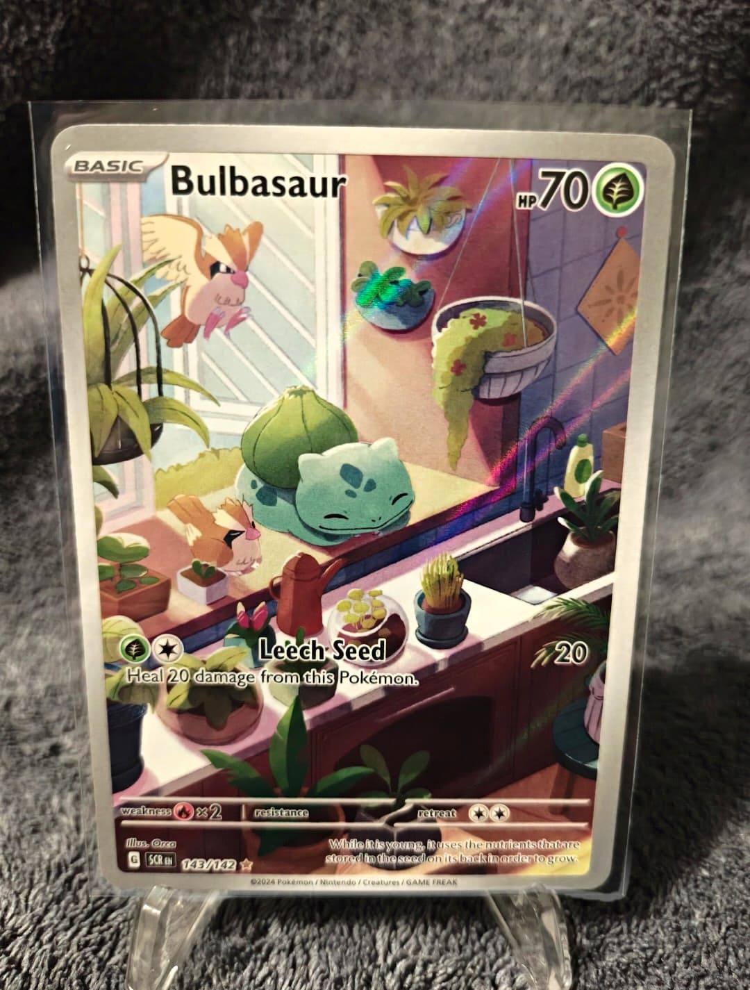 The Pokemon Company Bulbasaur 143/142 SV07 Stellar Crown Illus Rare Holo ENG