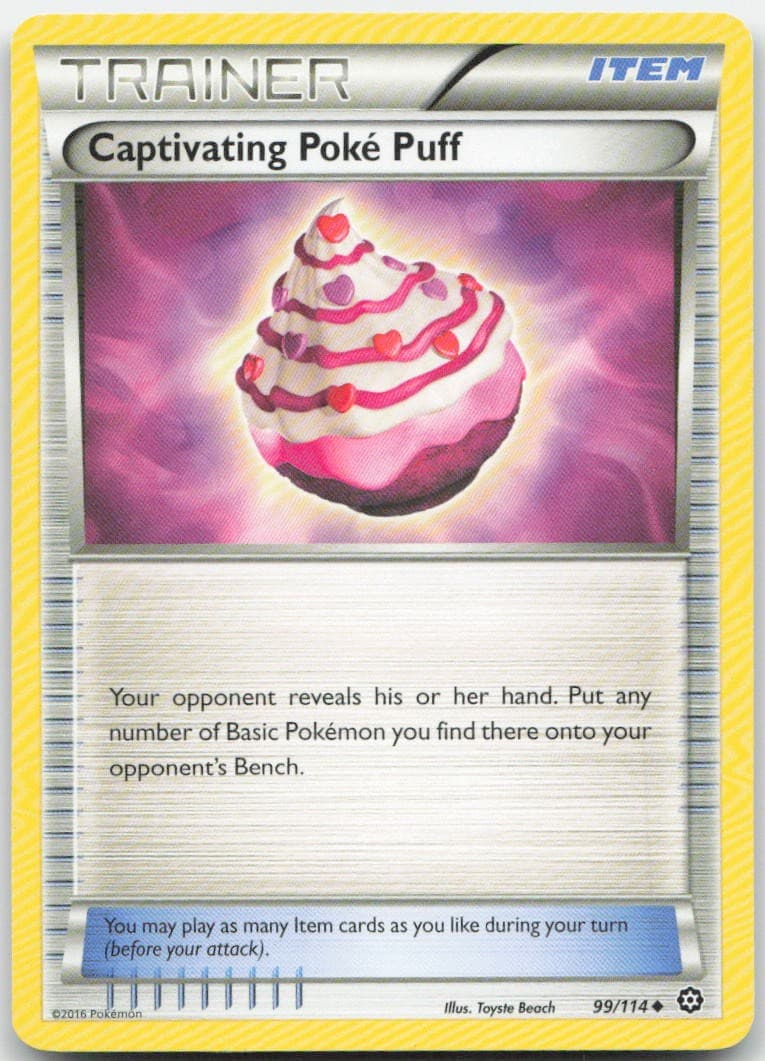 Captivating Poke Puff 99/114 Uncommon Steam Siege Pokemon Lightly Played