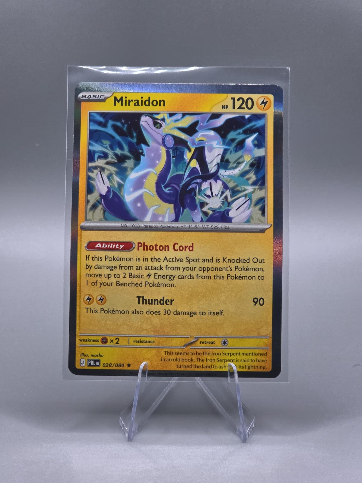 Miraidon Pitch Black #28/84 Basic Holo Rare Pokemon TCG