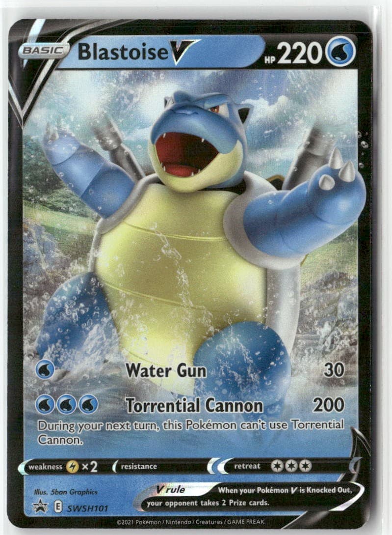 Blastoise V SWSH101 Holo Promo Sword & Shield Promo Pokemon Moderately Played