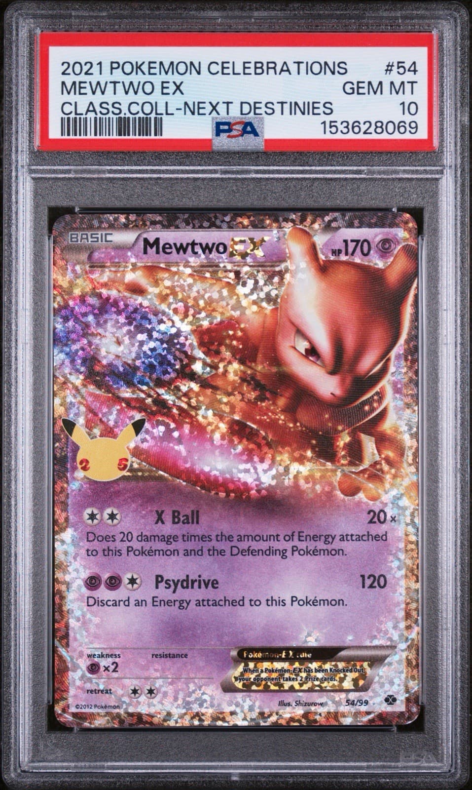 Mewtwo EX 54/99 Celebrations: Classic Collection Holo PSA 10