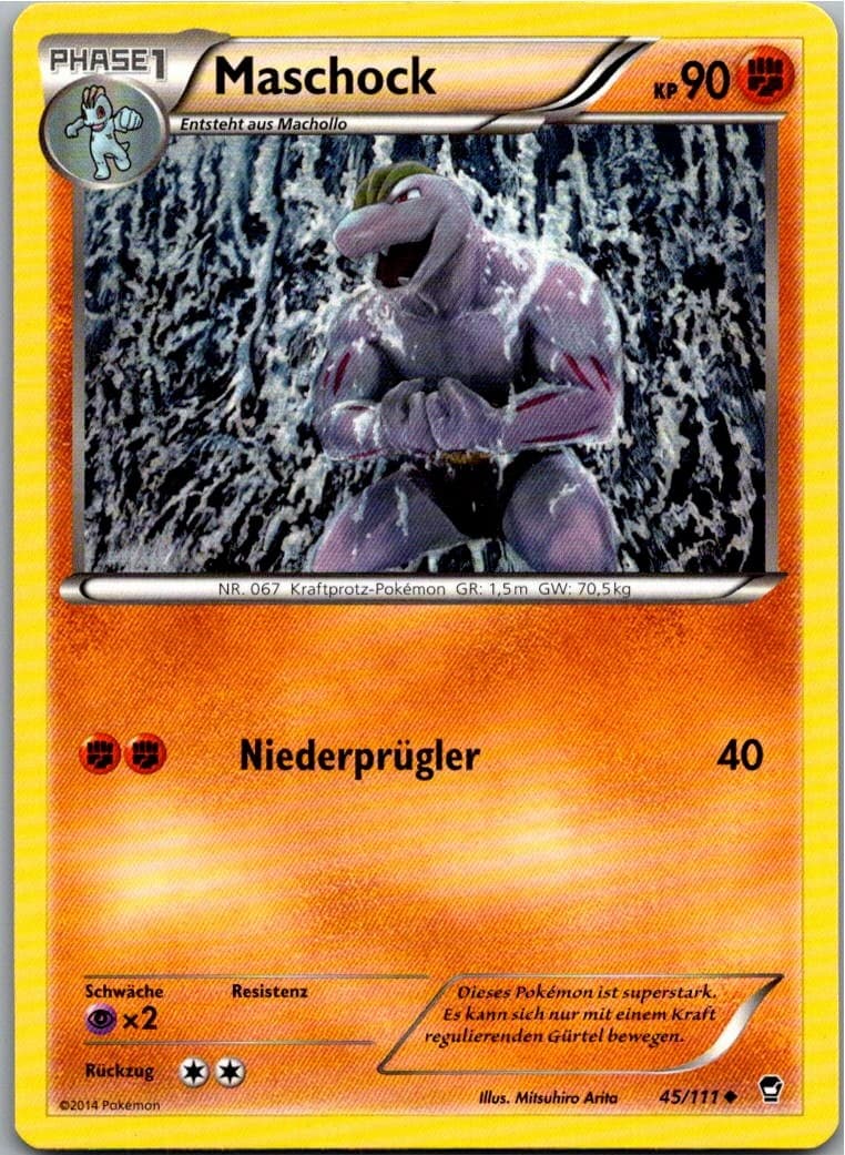 Pokemon Maschock 45/111 Fliegende Fäuste Deutsch