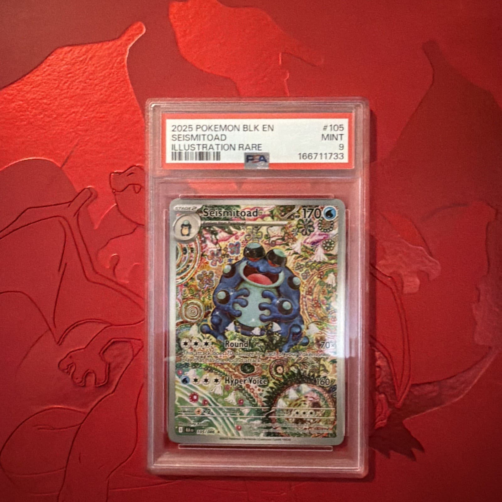 Seismitoad Illustration Rare 105/086 Sv: Black Bolt Holo English PSA 9