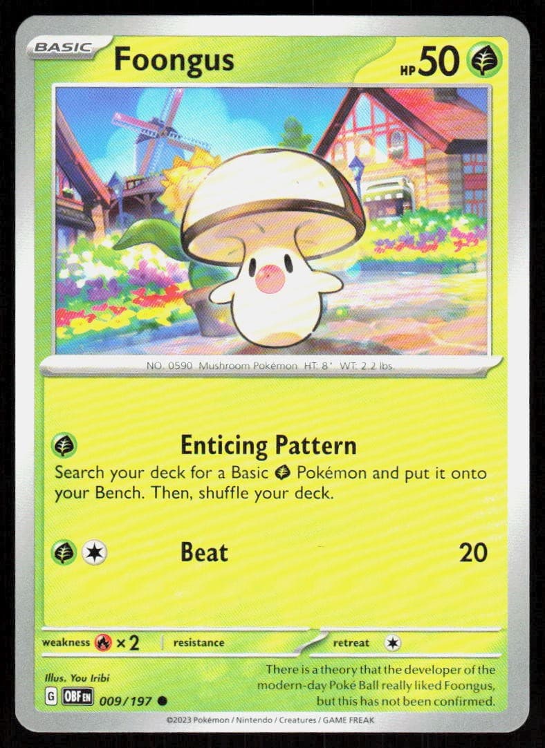 Foongus 009/197 Common Obsidian Flames Pokemon Lightly Played